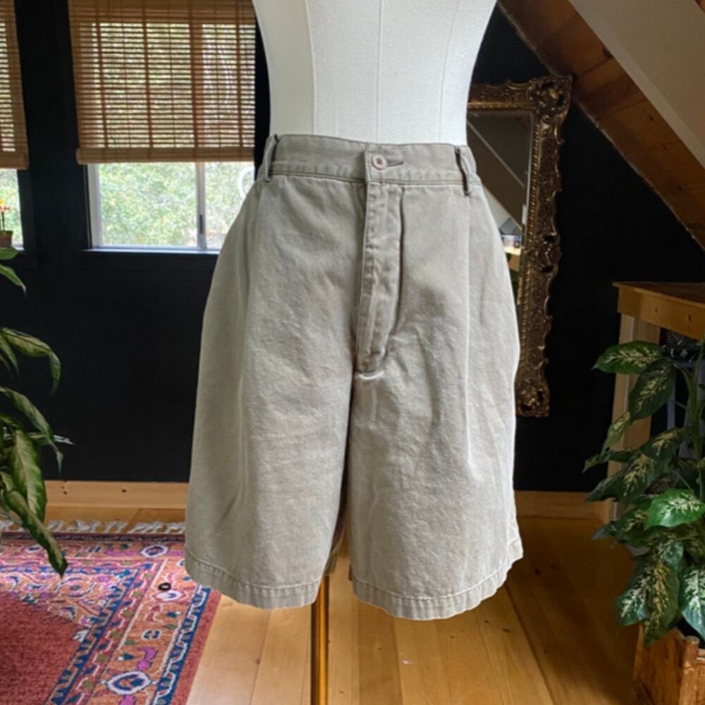 Green Khaki Dad Shorts